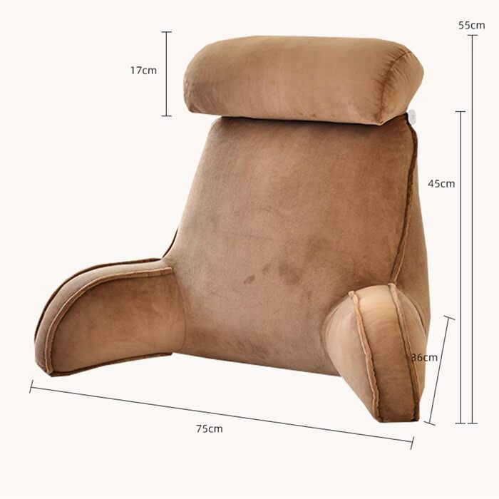 Підлогове крісло-подушка для читання Rmeet з підлокітниками, 75x45x55 см, сірий колір