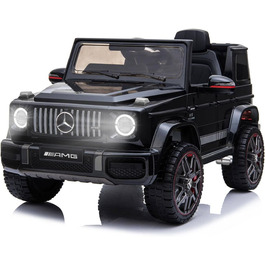 Дитячий електромобіль Mercedes G-Class 12V RIRICAR, чорний, з пультом керування
