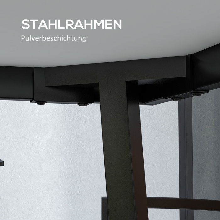 Зовнішній стіл для 6 осіб, з імітацією дерева, металевий каркас, стійкий до погодних умов, 145 x 85 x 72 см, сірий