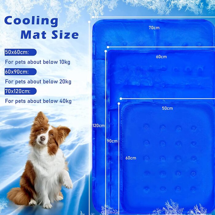 Охолоджуючий килимок CHOSHOME для собак 70x120 см охолоджуючий килимок для собак і великих кішок охолоджуюча ковдра для домашніх тварин охолоджуюча гелева охолоджуюча ковдра для собак килимок для домашніх тварин для ящиків, ліжок для собачих будок XL (L-6