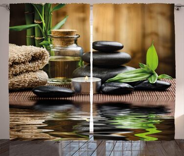 Рустикальна штора, дзен-масаж, 280х225 см, білий/чорний/коричневий