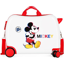 Дитяча валіза Disney Міккі 3D, 50x38x20 см, ABS, 34L, 1.8 кг, 4 колеса, біла