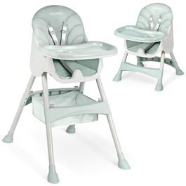 Дитячий стільчик для годування Ricokids 3 в 1, від 6 місяців, з регулюванням висоти, з підносом, колір бежевий (зелений)