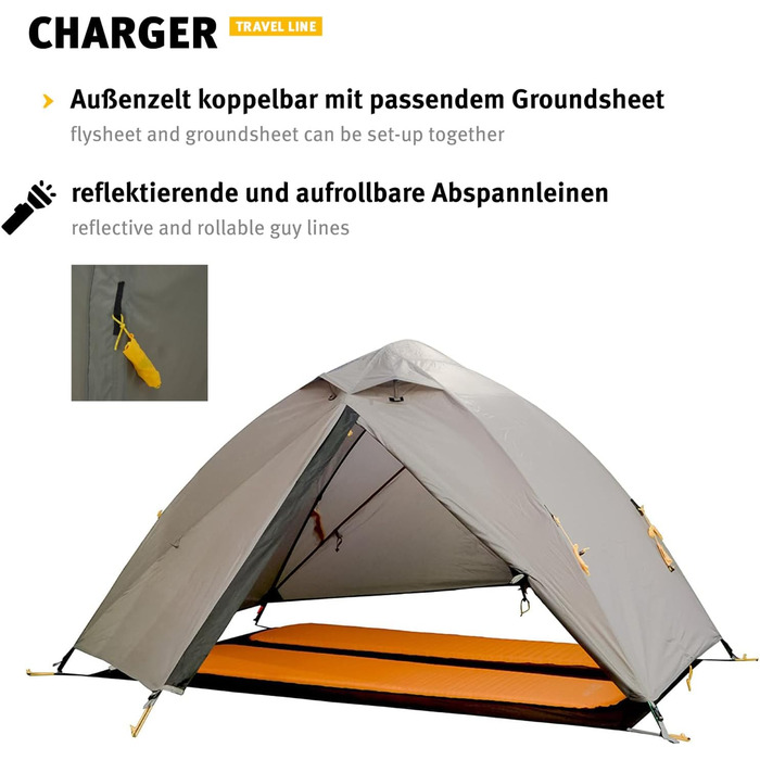 Намети Wechsel Professional Dome Tent Charger - Travel Line - Універсальний геодезичний намет на 2 особи Дуб лавр One size