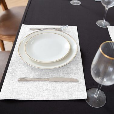 Тканинні серветки на стіл Rinpon, 8 шт., льон, для кухні, машинного прання, термостійкі, без складок, товстий поліестер, білі