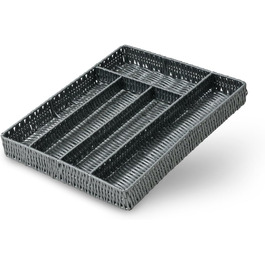 Прямокутний кошик для столових приборів, сірий, 35x30x5см