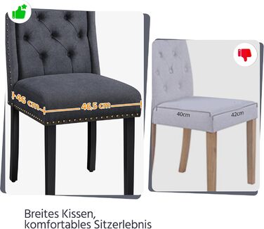 Набір кухонних стільців Yaheetech (6 шт.) з підлокітниками, сірий, до 140 кг