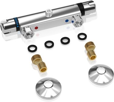 Сучасний змішувач для ванни та душу з двома виходами та керамічним вентилем - латунний, хромований, для ванної кімнати