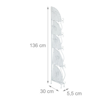 Relaxdays Біла металева кутова полиця з 5 полицями