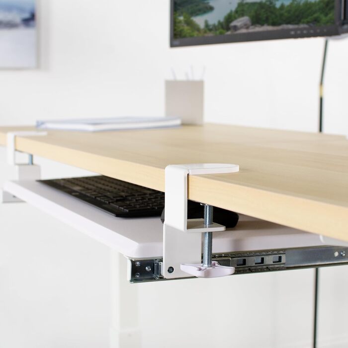 Висувна платформа для клавіатури VIVO, 69x28 см, біла, MOUNT-KB05W