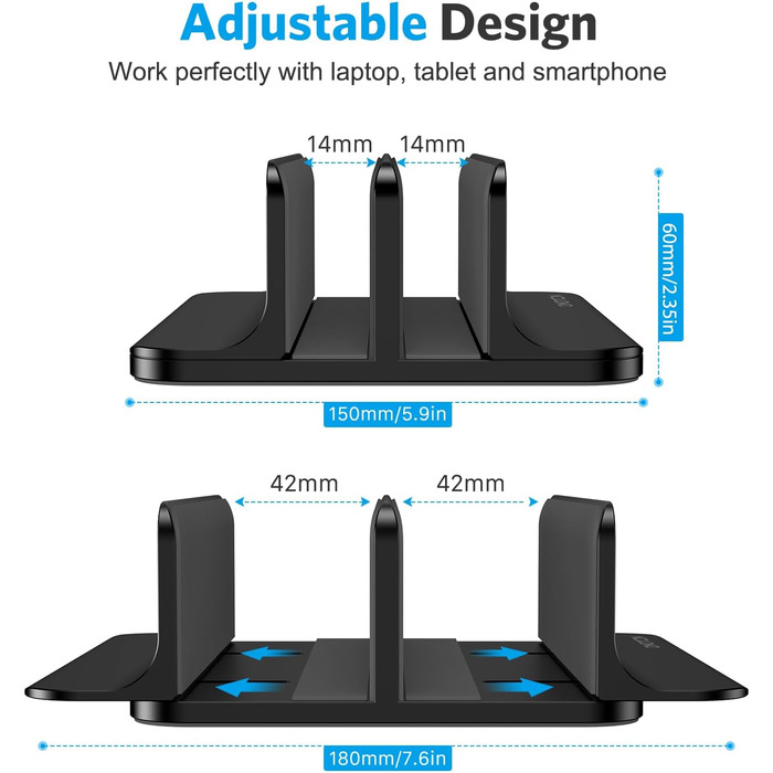 Підставка для ноутбука OMOTON: регульована, чорна, до 17.3 дюйма | MacBook Air/Pro