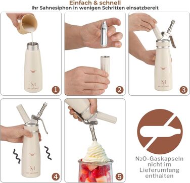 SO'Maison Sahnespender 500 мл – професійний сахнеспрей для збивання вершків, мусів та еспуми – вінтажний дизайн, з рецептами для самостійного наповнення