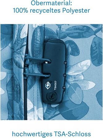 Валіза для візка Flow S ручна поклажа 35 л 54x32x23 см або валіза велика 55 л 65x37x29 см, в т.ч. мішок для прання, багаж Tropic Blue - Блакитний Tropic Blue - Синій S