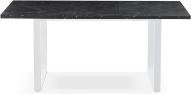 Розсувний обідній стіл B&D Home Anna | 120-160 x 80 см | на 4-6 осіб | стіл для кухні/їдальні | Texas-Eiche | чорне металеве підстав'я | скандинавський/індустріальний дизайн