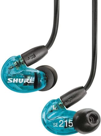 Накладні навушники Shure SE215SPE-EFS, ізоляція звуку, чистий звук глибокі баси, 3.5 мм - синій