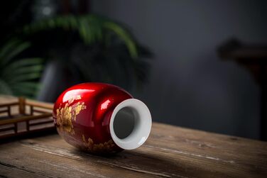 Ваза декоративна східна кераміка, з дизайном півоній, 22.9 см Luckyvase