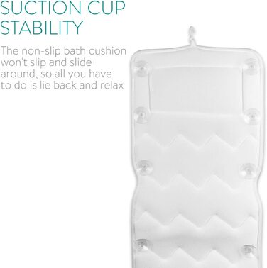 Набір для ванни Navaris: килимок та подушка для ванни - 125x42 см, білий