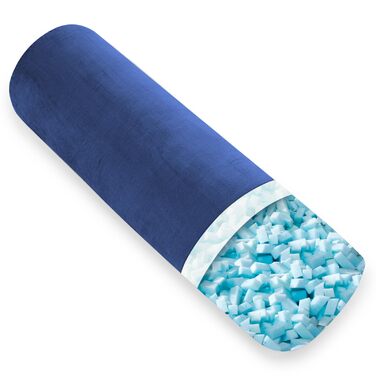 Подушка для сну на весь тіло AS AWESLING з ефектом пам'яті (Memory Foam), 90 x 20 см, синя — ортопедична подушка-болстер для дорослих