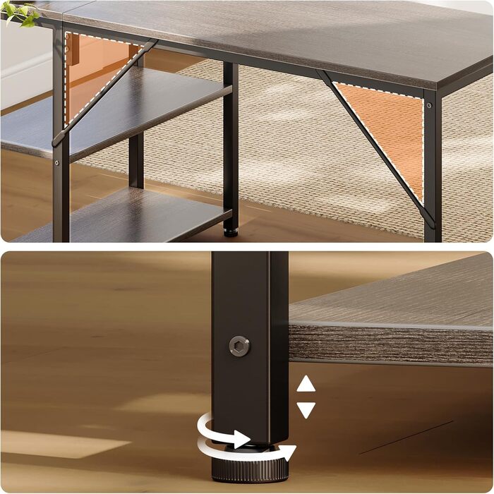 Комп'ютерний стіл Coleshome для геймінгу, кутовий, з обертовим ящиком, 120x70 см (сірий)