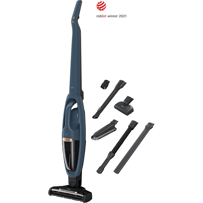 Бездротовий пилосос AEG 2в1, блакитний, QX7-1-I360: акумуляторний, для дому, з насадкою PetPro, до 50 хв роботи