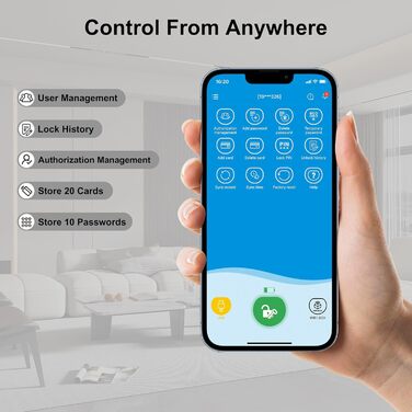 Водонепроникний, WiFi Bluetooth, електронний дверний замок, пароль, додаток, RFID, безключовий ключ