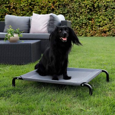 Лежак для собак lionto відкритий піднятий лежак для собак лежак для домашніх тварин, (М) 106x62 см сірий