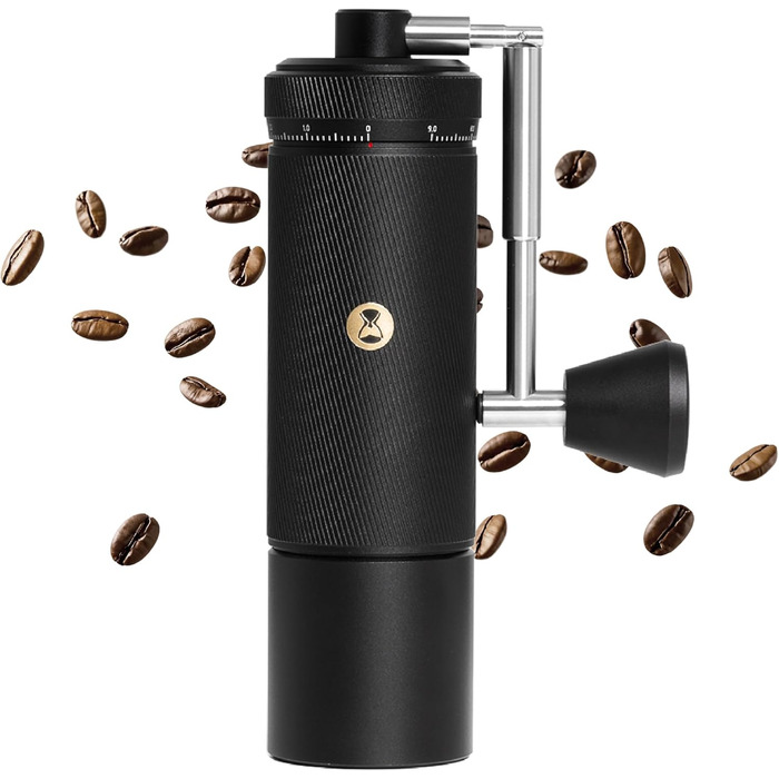 Ручна кавомолка TIMEMORE Chestnut з нержавіючої сталі, шліф Kegelschliff S2C, для еспресо та френч-пресу, чорна