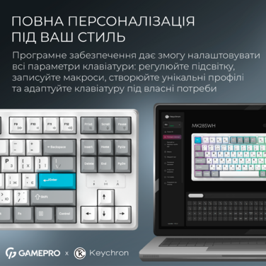 Бездротова механічна клавіатура GamePro Asgard Ragnar (MK285WH)