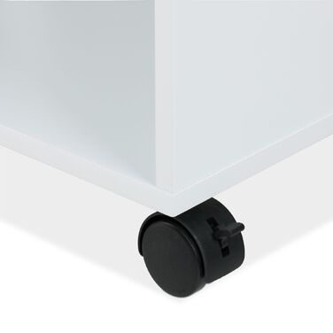 Relaxdays - Трирівневий білий візок для зберігання