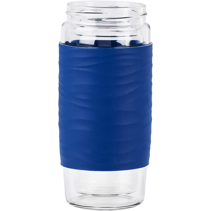 Емса N20805 Чайний горнятко з подвійними стінками | 0,4 л | знімний фільтр | без BPA | 100% герметичне | не протікає | придатне для миття в посудомийній машині | 360° отвір для пиття | Синій