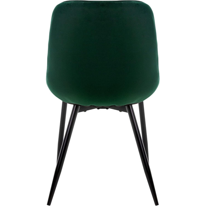 Набір з 4-х обідніх стільців ML-Design, темно-зелений, з м'яким сидінням з велюру, металеві ніжки, для кухні та вітальні