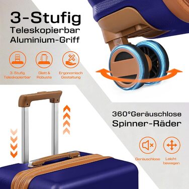 Набір валіз Joyway 5 предметів з ABS пластику, розширюваний, з TSA замком та 4 колесами (Marineblau)