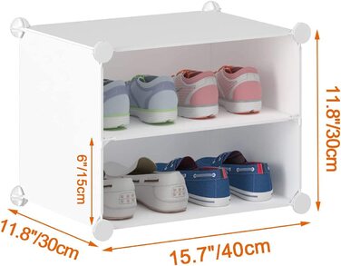 Полиця для взуття HOMIDEC на 42 пари 32х122х122 см біла
