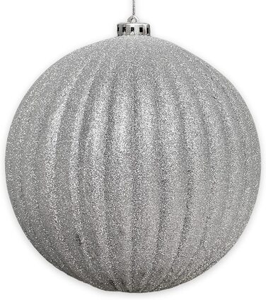 Різдвяні кулі вуличні ялинкові кулі, морозостійкі і стійкі до атмосферних впливів (кулька діаметром 18 см - , з срібним блиском)