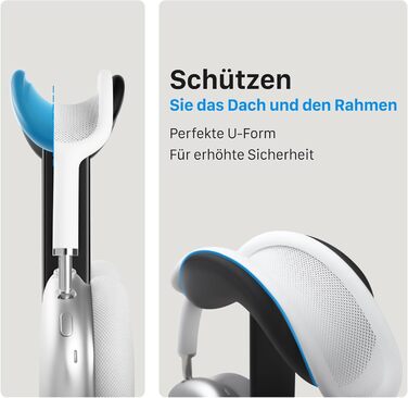 Підставка для навушників AirPods Max, алюміній, чорний, з режимом сну, антиковзаюча, захист від подряпин