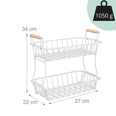 Relaxdays Двоярусний металевий фрутниця з ручками