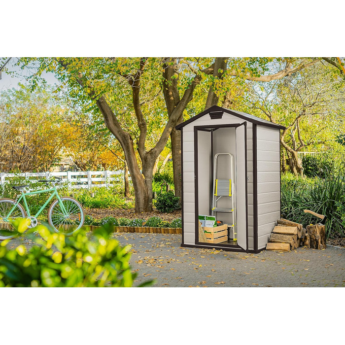 Садовий будиночок Keter Manor 4x3 м, пластиковий, коричневий - для дачі та саду