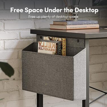 Ігровий стіл CubiCubi L-подібний, 150x120 см, з підставкою для монітора та кишенькою для зберігання, чорний