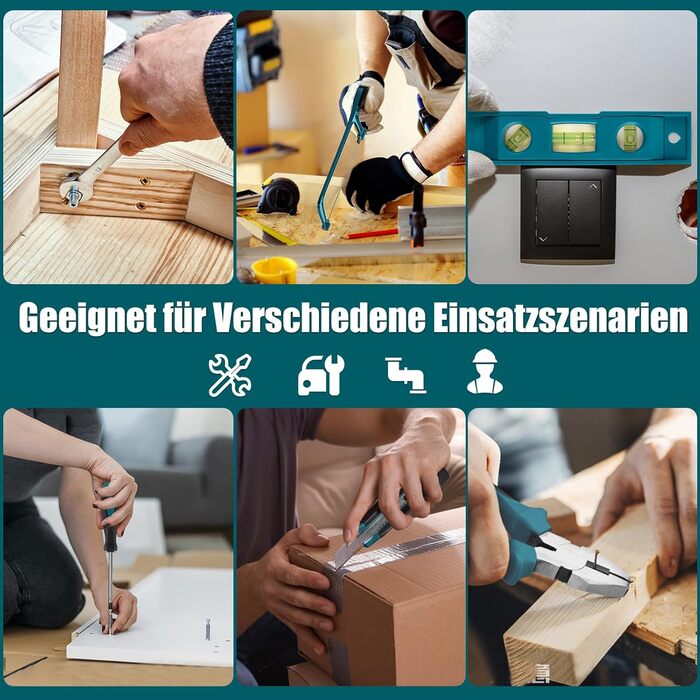 Набір інструментів Sundpey 257 предметів у кейсі: набір гайкових ключів, викруток, шестигранників, плоскогубців (синій)