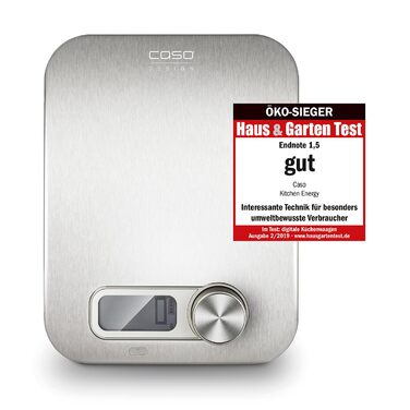 Кухонні ваги CASO Energy Design - переможець тесту Haus & Garten, без батарейок, до 5 кг з кроком 1 г
