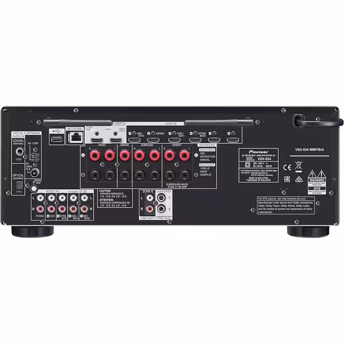 AV-ресівер Pioneer VSX-934 7.2-канальний, 160 Вт, Dolby Atmos, DTS:X, AirPlay 2, Bluetooth, USB, сріблястий