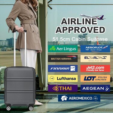 Чемодан середнього розміру KONO 24 дюйми з ABS-пластику з TSA-замком, 4 колеса, 65×44×25.5 см, сірий, 3-секційний набір