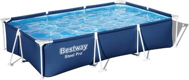Каркасний басейн Bestway Steel Pro без насоса 300 х 201 х 66 см, синій, квадратний (300 х 66 см темно-синій)