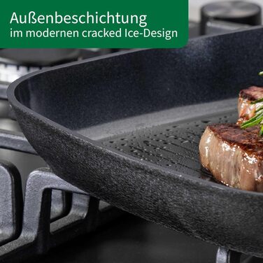 Grill-пательня Chefkoch Fackelmann Hamburg 28 см з антипригарним покриттям, з переробленого алюмінію, для всіх плит, сумісна з духовкою