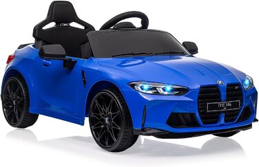 Дитячий електромобіль BMW M4 ліцензійний, 12V, з пультом ДУ, синій, швидкість 3 км/год, LED, музика, для дітей від 3 років