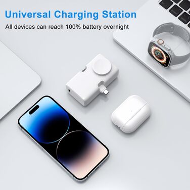 Портативний PowerBank ZIMAOER 4500 мАг, швидка зарядка 12 Вт, Lightning Type-C, для iPhone/Samsung/iPad (білий)