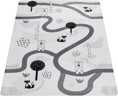 Ігровий килимок Килимок Дитяча кімната Дитячий килимок Хлопчик Дівчатка Вуличний килимок Сучасний нековзний мотив тварин Дерево Білий сірий, Розмір (80 х 150 см)