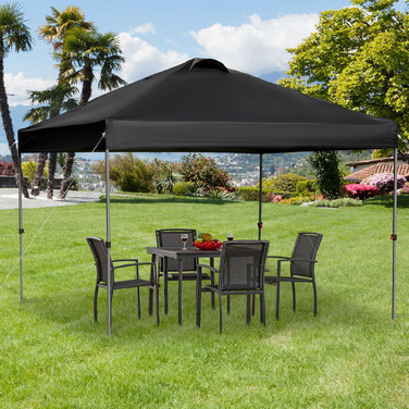 Альтанка Outsunny Garden 2,95x2,95 м Розкладна альтанка з кілочками та мотузками з тканини Oxford Захист від ультрафіолету Чорний