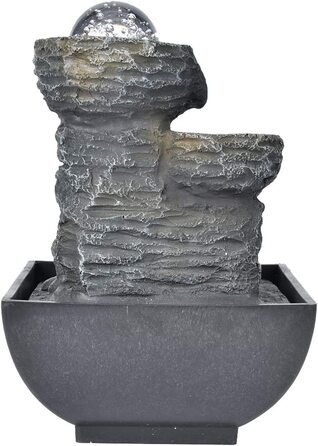 Кімнатний фонтан Ejoyous з підсвічуванням: фонтан для дому, водяний фонтан, декор для вітальні, зволожувач повітря, для медитації та релаксації, EU-штекер 220V