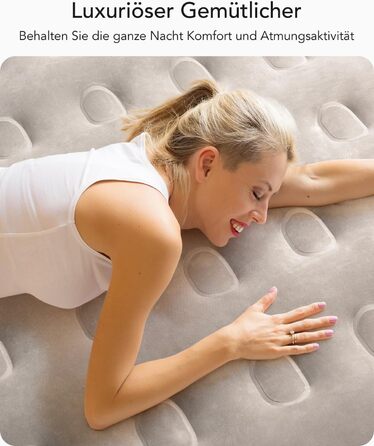 Надувний матрац iDOO самонадувний, 2 персони, з електричним насосом, для кемпінгу, 152x203x46 см, 295 кг